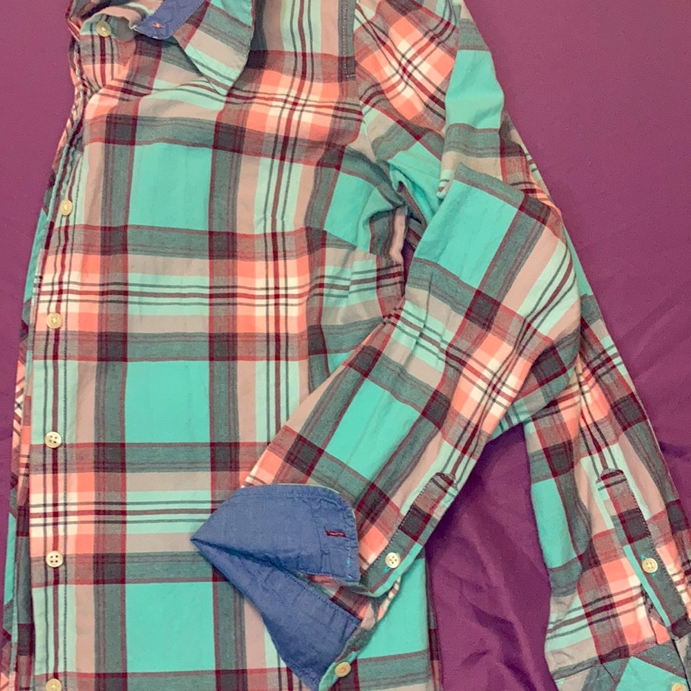 Talbots Button Front Plaid - Picture 2 of 6